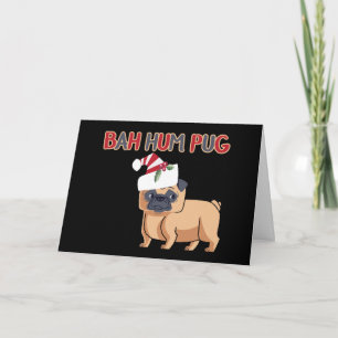 Bah Hum Pug Kerstmis Hond Humor Feestdagen Kaart