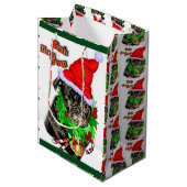 Bah Hum Pug Kerstmis Medium Cadeauzakje (Voorkant Gekanteld)