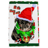 Bah Hum Pug Kerstmis Medium Cadeauzakje (Voorkant)