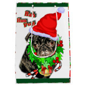 Bah Hum Pug Kerstmis Medium Cadeauzakje (Achterkant)