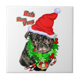Bah Hum Pug Kerstmis Tegeltje