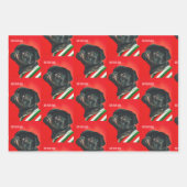 Bah Hum Pug kerstwrapping papier - 3 vellen (Voorkant 3)