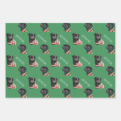 Bah Hum Pug kerstwrapping papier - 3 vellen (Voorkant)