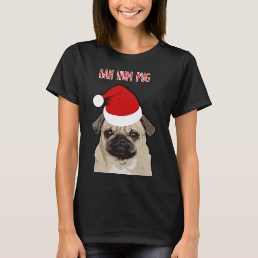 Bah Hum Pug Klassiek 714 T-shirt (Voorkant)