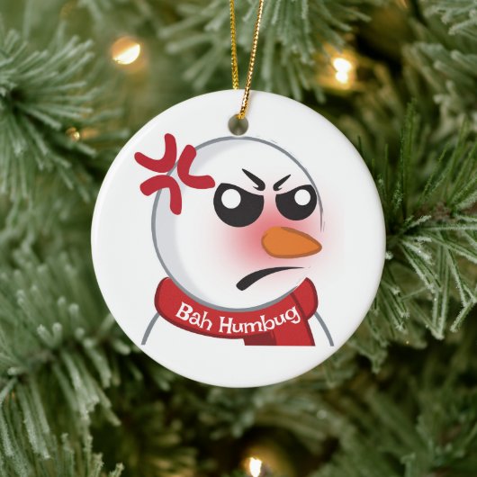 Bah Humbbug Sneeuwman Keramisch Ornament (Boom)