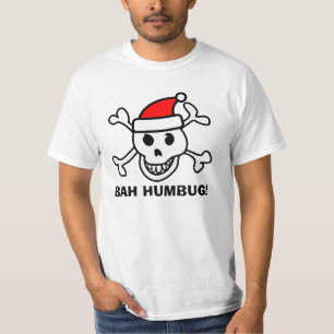 Bah Humbug anti Kerstmis t-shirt met Santa schedel