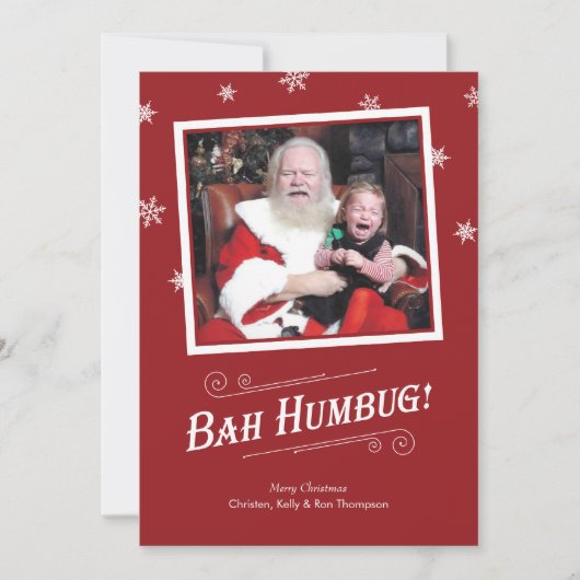 Bah Humbug Baby kerstkaarten Kaart (Voorkant)