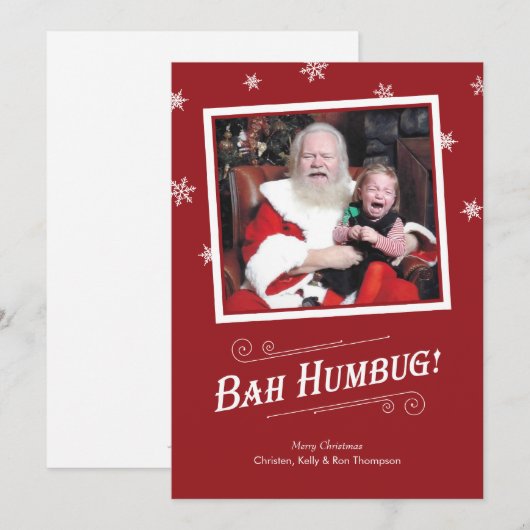 Bah Humbug Baby kerstkaarten Kaart (Voorkant / Achterkant)