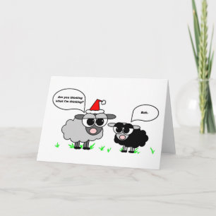 Bah Humbug - Black en Grey Sheep Holiday Card Feestdagen Kaart