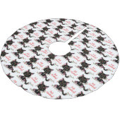 BAH HUMBUG BOZE ZWARTE KITTEN MET LICHTEN KERSTBOOM ROK (Gekanteld)