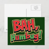 Bah Humbug Briefkaart - Donkere achtergrond (Voorkant / Achterkant)