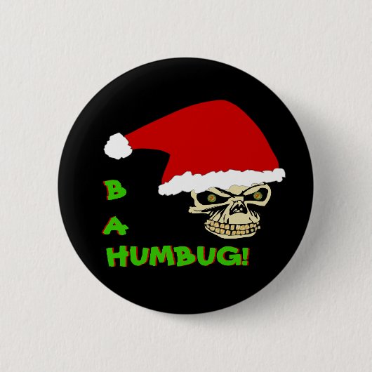 BAH, HUMBUG. Button met kersttaart (Voorkant)