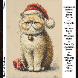 Bah Humbug Chagrijnige Kerstkat EA9L Decoupage Tissuepapier