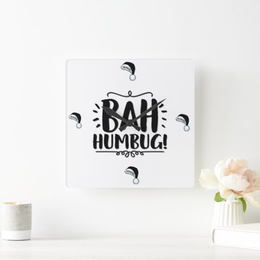 BAH HUMBUG CLOCK VIERKANTE KLOK (Huis)