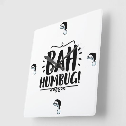 BAH HUMBUG CLOCK VIERKANTE KLOK (Hoek)