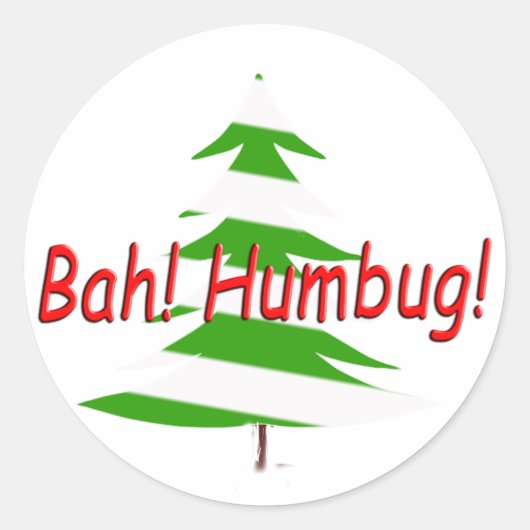 Bah! Humbug! Dark Christmas Humor Ronde Sticker (Voorkant)
