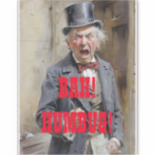 BAH HUMBUG DICKENS KERSTWAGEN STICKER (Voorkant)