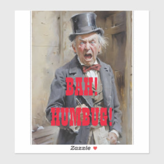 BAH HUMBUG DICKENS KERSTWAGEN STICKER