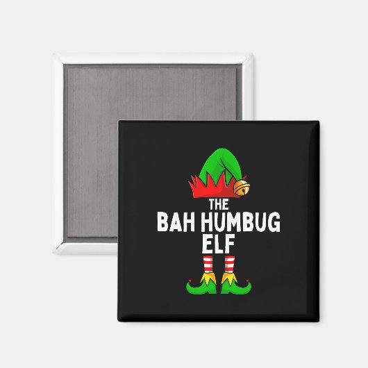 Bah Humbug Elf Matching Family Kerstmis Magneet (Voorkant / Achterkant)