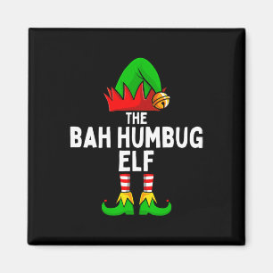 Bah Humbug Elf Matching Family Kerstmis Magneet