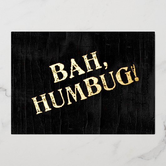 Bah Humbug Folie Feestdagenkaart (Voorkant)