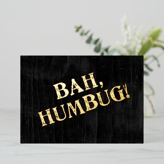 Bah Humbug Folie Feestdagenkaart (Staand Voorkant)