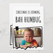 Bah humbug foto feestdagenkaart (Voorkant / Achterkant)