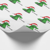 Bah Humbug! Fun, Alligator met kersthoed Cadeaupapier (Hoek)