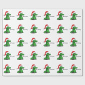 Bah Humbug! Fun, Alligator met kersthoed Cadeaupapier (Vlak)