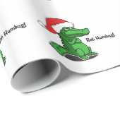 Bah Humbug! Fun, Alligator met kersthoed Cadeaupapier (Rol Hoek)