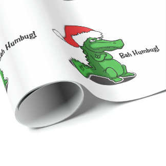 Bah Humbug! Fun, Alligator met kersthoed Cadeaupapier