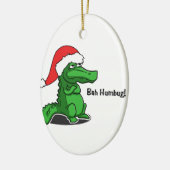 Bah Humbug! Fun, Alligator met kersthoed Keramisch Ornament (Links)