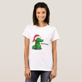 Bah Humbug! Fun, Alligator met kersthoed T-shirt (Voorkant volledig)