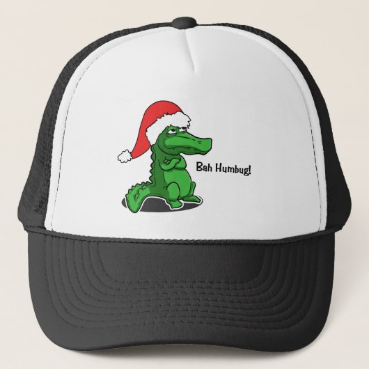 Bah Humbug! Fun, Alligator met kersthoed Trucker Pet (Voorkant)