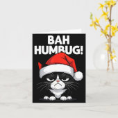 Bah Humbug Funny Bad Cat Christmas Hater Cat Lover Kaart (Gele Bloem)