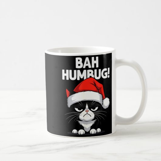 Bah Humbug Funny Bad Cat Christmas Hater Cat Lover Koffiemok (Rechts)