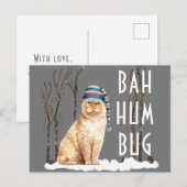 Bah Humbug Funny Cat Kerstmis Briefkaart (Voorkant / Achterkant)