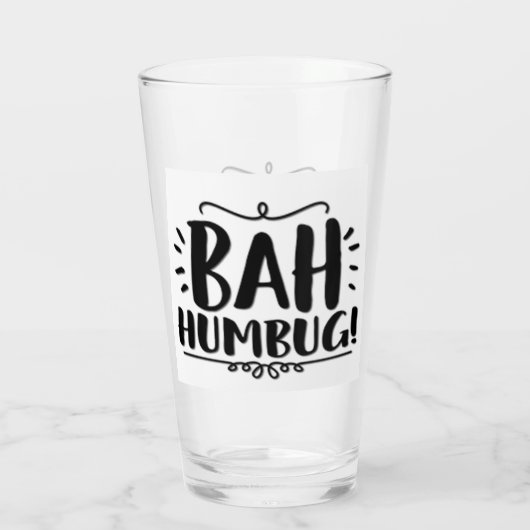 ***BAH HUMBUG FUNNY CHRISTMAS GLASS** GLAS (Achterkant)