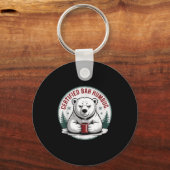 Bah Humbug Funny Christmas Lar Bear Sarcastic Holi Sleutelhanger (Voorkant)