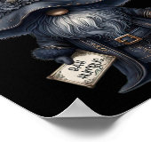 Bah Humbug Gnome in Dark Santa Outfit Grappig Anti Poster (Hoek)