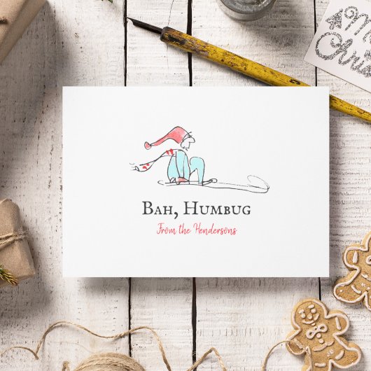 Bah Humbug Grappige Victoriaanse Scrooge Kerstmis Feestdagen Kaart