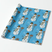 Bah Humbug Grumpy Kerstmis Snowman Introvert Cadeaupapier (Uitgerold)