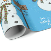 Bah Humbug Grumpy Kerstmis Snowman Introvert Cadeaupapier (Rol Hoek)