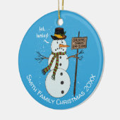Bah Humbug Grumpy Kerstmis Snowman Introvert Keramisch Ornament (Links)