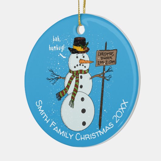 Bah Humbug Grumpy Kerstmis Snowman Introvert Keramisch Ornament (Links)