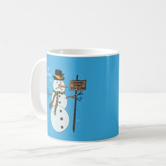 Bah Humbug Grumpy Kerstmis Snowman Introvert Koffiemok (Voorkant links)