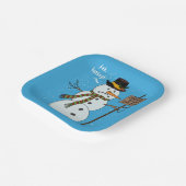 Bah Humbug Grumpy Kerstmis Snowman Introvert Papieren Bordje (Gebogen)