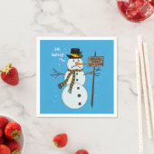 Bah Humbug Grumpy Kerstmis Snowman Introvert Servet (Insitu)