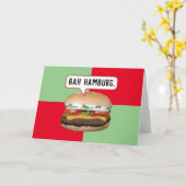 Bah Humbug Hamburger Funny Christmas Kaart (Gele Bloem)