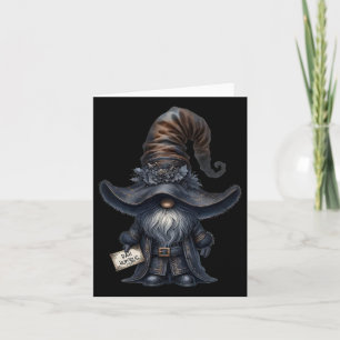 Bah Humbug-kabouter in donkere kerstmanoutfit grap Kaart
